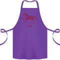 Chinese Zodiac Shengxiao Year of the Horse Cotton Apron 100% Organic Purple