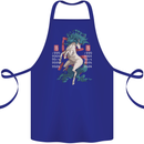 Chinese Zodiac Shengxiao Year of the Horse Cotton Apron 100% Organic Royal Blue