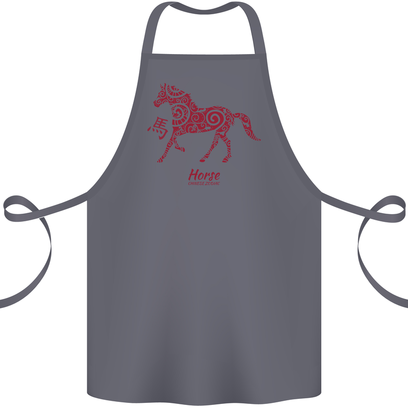 Chinese Zodiac Shengxiao Year of the Horse Cotton Apron 100% Organic Steel