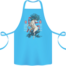 Chinese Zodiac Shengxiao Year of the Horse Cotton Apron 100% Organic Turquoise