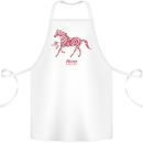 Chinese Zodiac Shengxiao Year of the Horse Cotton Apron 100% Organic White