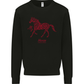 Chinese Zodiac Shengxiao Year of the Horse Kids Sweatshirt Jumper Black
