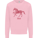 Chinese Zodiac Shengxiao Year of the Horse Kids Sweatshirt Jumper Light Pink