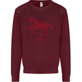 Chinese Zodiac Shengxiao Year of the Horse Kids Sweatshirt Jumper Maroon