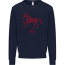 Chinese Zodiac Shengxiao Year of the Horse Kids Sweatshirt Jumper Navy Blue