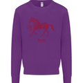 Chinese Zodiac Shengxiao Year of the Horse Kids Sweatshirt Jumper Purple