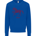 Chinese Zodiac Shengxiao Year of the Horse Kids Sweatshirt Jumper Royal Blue