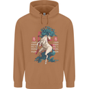 Chinese Zodiac Shengxiao Year of the Horse Mens 80% Cotton Hoodie Caramel Latte