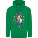 Chinese Zodiac Shengxiao Year of the Horse Mens 80% Cotton Hoodie Irish Green