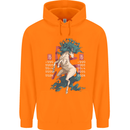 Chinese Zodiac Shengxiao Year of the Horse Mens 80% Cotton Hoodie Orange