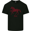 Chinese Zodiac Shengxiao Year of the Horse Mens Cotton T-Shirt Tee Top Black