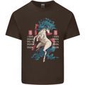 Chinese Zodiac Shengxiao Year of the Horse Mens Cotton T-Shirt Tee Top Dark Chocolate