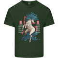 Chinese Zodiac Shengxiao Year of the Horse Mens Cotton T-Shirt Tee Top Forest Green