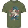 Chinese Zodiac Shengxiao Year of the Horse Mens Cotton T-Shirt Tee Top Military Green