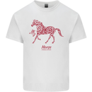 Chinese Zodiac Shengxiao Year of the Horse Mens Cotton T-Shirt Tee Top White