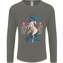 Chinese Zodiac Shengxiao Year of the Horse Mens Long Sleeve T-Shirt Charcoal