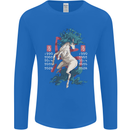 Chinese Zodiac Shengxiao Year of the Horse Mens Long Sleeve T-Shirt Royal Blue