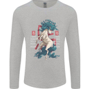 Chinese Zodiac Shengxiao Year of the Horse Mens Long Sleeve T-Shirt Sports Grey