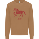 Chinese Zodiac Shengxiao Year of the Horse Mens Sweatshirt Jumper Caramel Latte
