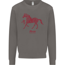 Chinese Zodiac Shengxiao Year of the Horse Mens Sweatshirt Jumper Charcoal