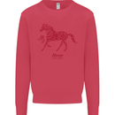 Chinese Zodiac Shengxiao Year of the Horse Mens Sweatshirt Jumper Heliconia