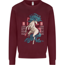 Chinese Zodiac Shengxiao Year of the Horse Mens Sweatshirt Jumper Maroon