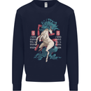 Chinese Zodiac Shengxiao Year of the Horse Mens Sweatshirt Jumper Navy Blue