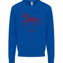 Chinese Zodiac Shengxiao Year of the Horse Mens Sweatshirt Jumper Royal Blue