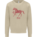 Chinese Zodiac Shengxiao Year of the Horse Mens Sweatshirt Jumper Sand