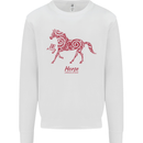 Chinese Zodiac Shengxiao Year of the Horse Mens Sweatshirt Jumper White