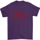 Chinese Zodiac Shengxiao Year of the Horse Mens T-Shirt Cotton Gildan Purple