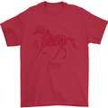 Chinese Zodiac Shengxiao Year of the Horse Mens T-Shirt Cotton Gildan Red