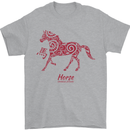 Chinese Zodiac Shengxiao Year of the Horse Mens T-Shirt Cotton Gildan Sports Grey