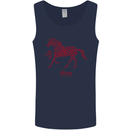 Chinese Zodiac Shengxiao Year of the Horse Mens Vest Tank Top Navy Blue