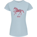 Chinese Zodiac Shengxiao Year of the Horse Womens Petite Cut T-Shirt Light Blue