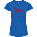 Chinese Zodiac Shengxiao Year of the Horse Womens Petite Cut T-Shirt Royal Blue
