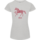 Chinese Zodiac Shengxiao Year of the Horse Womens Petite Cut T-Shirt Sports Grey