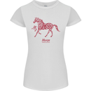 Chinese Zodiac Shengxiao Year of the Horse Womens Petite Cut T-Shirt White