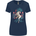 Chinese Zodiac Shengxiao Year of the Horse Womens Wider Cut T-Shirt Navy Blue