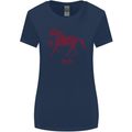 Chinese Zodiac Shengxiao Year of the Horse Womens Wider Cut T-Shirt Navy Blue