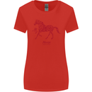 Chinese Zodiac Shengxiao Year of the Horse Womens Wider Cut T-Shirt Red