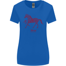 Chinese Zodiac Shengxiao Year of the Horse Womens Wider Cut T-Shirt Royal Blue