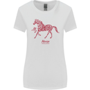 Chinese Zodiac Shengxiao Year of the Horse Womens Wider Cut T-Shirt White