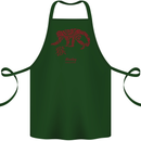 Chinese Zodiac Shengxiao Year of the Monkey Cotton Apron 100% Organic Forest Green