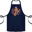 Chinese Zodiac Shengxiao Year of the Monkey Cotton Apron 100% Organic Navy Blue