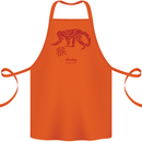 Chinese Zodiac Shengxiao Year of the Monkey Cotton Apron 100% Organic Orange