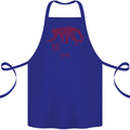 Chinese Zodiac Shengxiao Year of the Monkey Cotton Apron 100% Organic Royal Blue