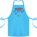 Chinese Zodiac Shengxiao Year of the Monkey Cotton Apron 100% Organic Turquoise