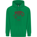 Chinese Zodiac Shengxiao Year of the Monkey Mens 80% Cotton Hoodie Irish Green