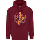 Chinese Zodiac Shengxiao Year of the Monkey Mens 80% Cotton Hoodie Maroon